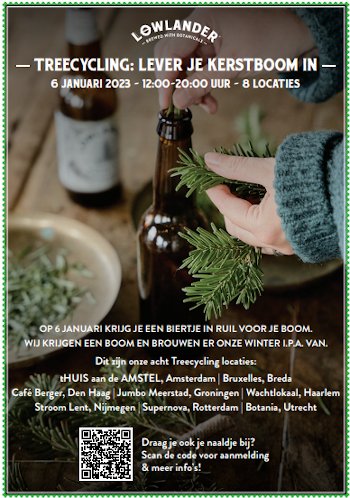 Aankondiging inleveractie kerstbomen door Lowlander Beer